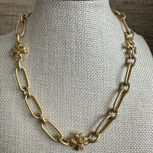 *** SOLD *** Tory Burch Gold Chain Necklace with Floral Accents